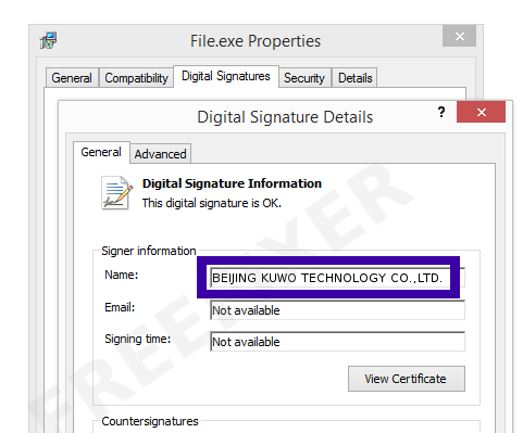 Screenshot of the BEIJING KUWO TECHNOLOGY CO.,LTD. certificate
